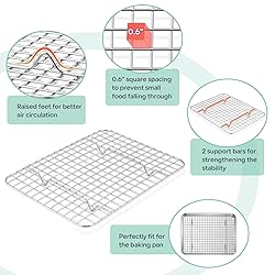 TeamFar Toaster Oven Pan with Cooling Rack