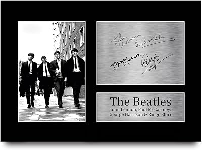 HWC Trading The Beatles Signed A4 Print Autograph John Lennon Ringo Starr Paul