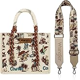 Montana West Wrangler Tote Bag Western Satchel Bags for Women with Braided Rope Handles