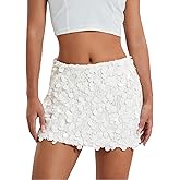 ANKOMINA Women's Sexy Shiny Sequin Mini Skirt Glitter Low Waist Pencil Skirts Bodycon Dance Party Club Short Skirt