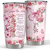 Inspirational Gifts for Women Gods Say You Are Tumbler 20oz Stainless Steel Insulated Coffee Travel Cup Mug Motivational Christian Gift for Women Birthday Christmas