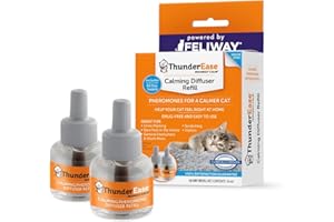 ThunderEase Cat Calming Pheromone Diffuser Refill | Powered by FELIWAY | Reduce Scratching, Urine Spraying, Marking, and Anxiety (60 Day Supply)
