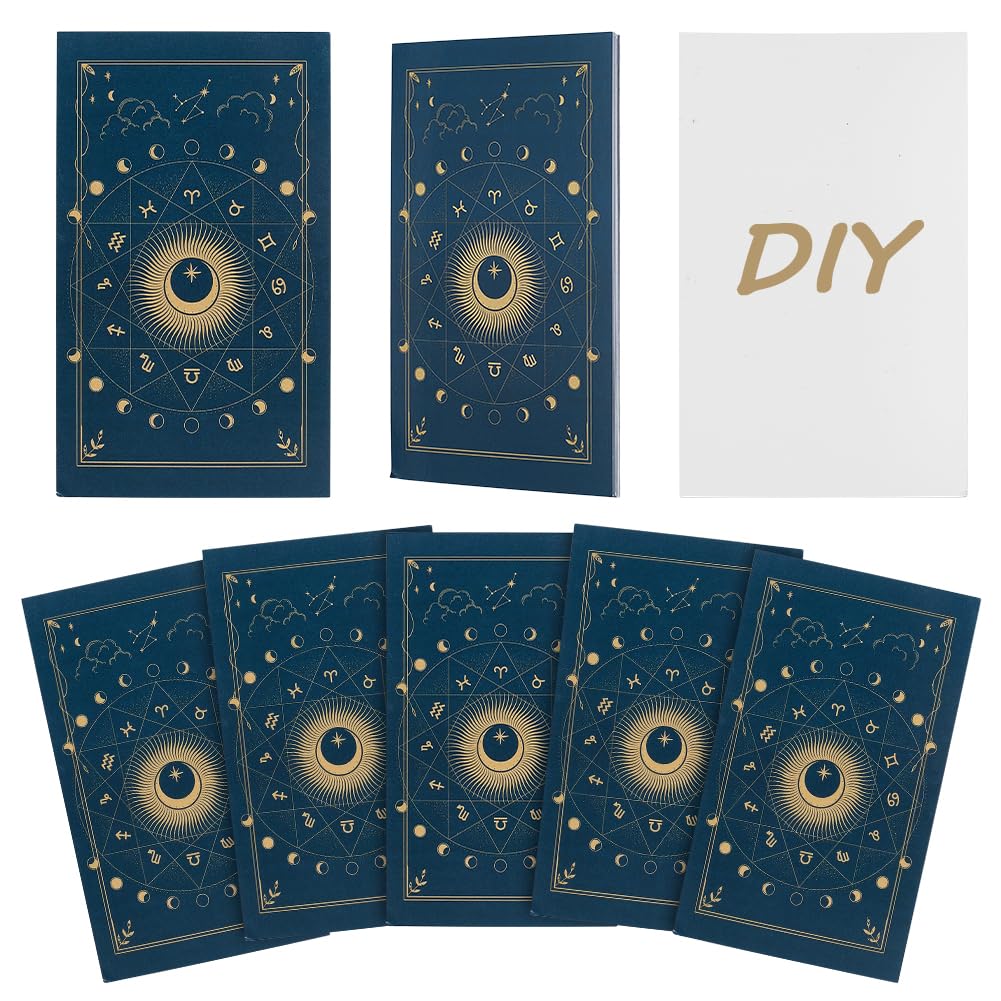NBEADS 120Pcs Blank Tarot Cards with Design on Back, Blank Oracle Tarot Cards to Write On DIY for Meditation Workshops Party Activities Creative Gifts, 12x7cm, Constellation