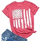 Patriotic Shirts for Women American Flag Shirt 4th of July Tshirt Graphic Tees Casual Short Sleeve Tee Top