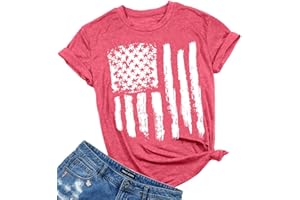 LUKYCILD Graphic Tees for Women Patriotic Shirts for Women Short Sleeve Tshirts Shirts Summer Casual Tee Tops