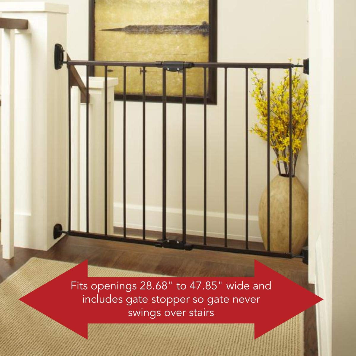 North States 47.85" Easy Swing Lock Baby Gate Ideal for standard or