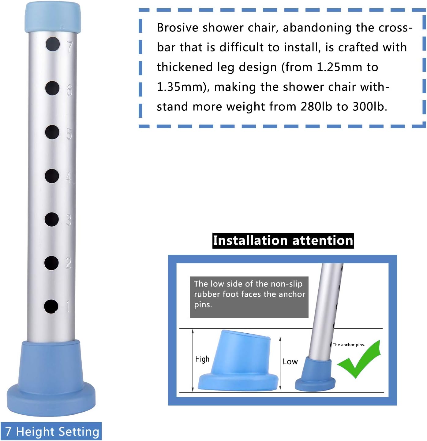 Shower Chair for Elderly Seniors,Shower Stools and Benches for Adults,Bath Chair Shower Benches for The Disabled,Shower Seats,Blue Tub Chair: Health & Personal Care