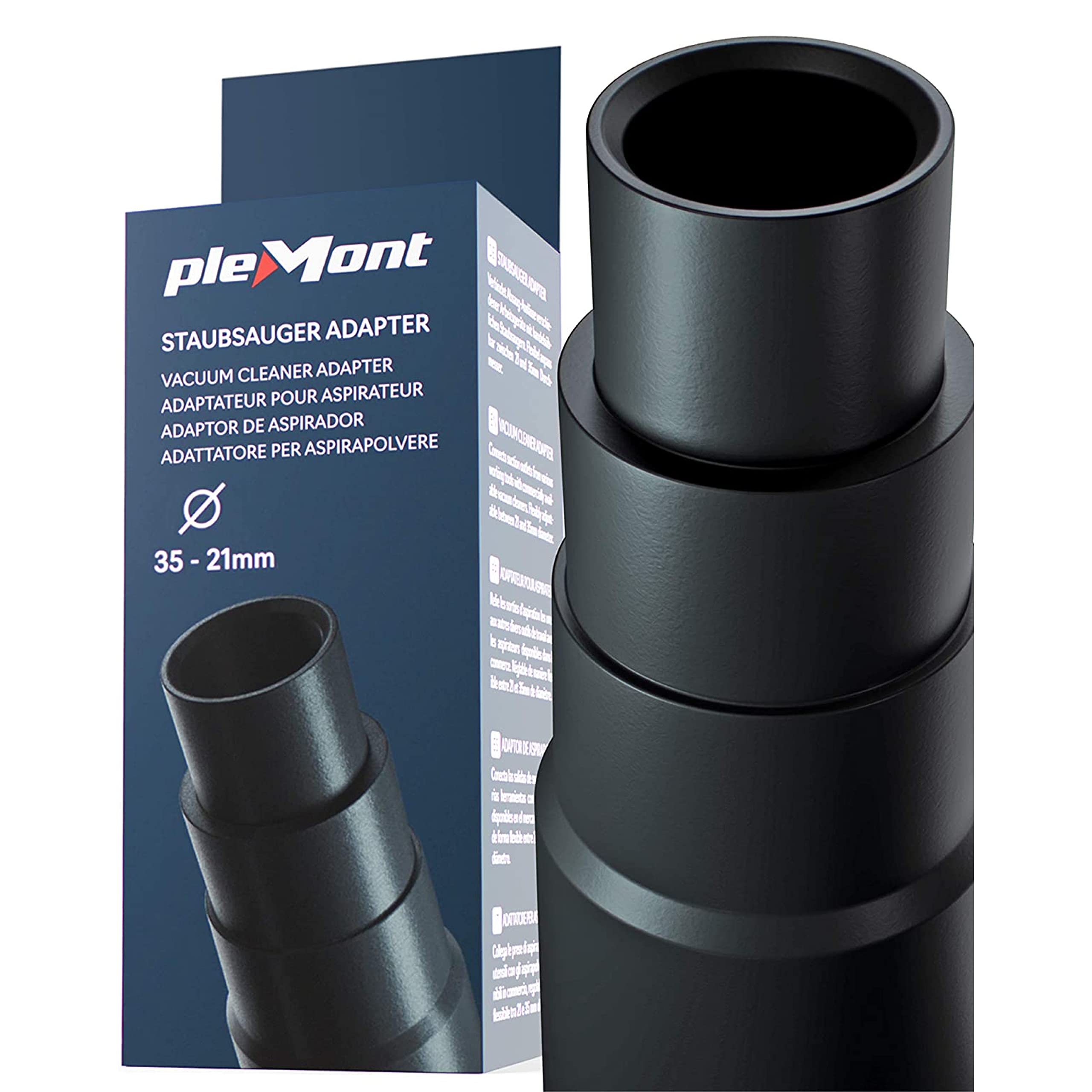 Plemont® Universal Vacuum Hose Adapter for Common Workshop Vacuums - Made in Germany - Vaccuum Hose Adaptor for Grinding Machine, Jigsaw, Circular Saw, Table Saw - Reducer for Vacuum Adapter