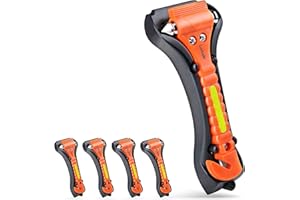 Luxtude Car Window Breaker,Glass Breaker and Seatbelt Cutter,Car Escape Tool,Premium Glass Hammer,2-in-1 Car Safety Hammer,Window Punch Seatbelt Cutter,Life Rescue Tools Kit, 4 Packs.