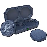 OutdoorMaster Update Ski Helmet Headphones, True Wireless Bluetooth with Storage Case, Drop-in HD Speaker Chip Compatible with Audio Ready Snowboard Helmets with Built-in Mic - Navy Blue