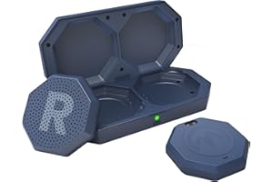 OutdoorMaster Update Ski Helmet Headphones, True Wireless Bluetooth with Storage Case, Drop-in HD Speaker Chip Compatible with All Audio Ready Snowboard Helmets with Built-in Mic - Navy Blue