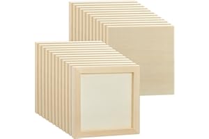 Kathfly 24 Pcs 6x6'' Wood Panel Boards, Unfinished Wood Canvas Panels for Painting Crafts DIY Drawing Pouring Art Projects