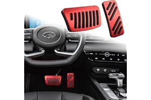 ANFOKAS Compatible with Hyundai Elantra Accent Loniq Kona Venus Compatible with Kia Forte NIRO Rio Sedona Seltos Soul Accessories Sporty Anti-Slip Foot Pedal Covers Pedals Pads -Red