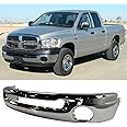 FELYCYTAS Front Bumper Compatible with 2002-2008 Dodge Ram 1500, Chrome Truck Automotive Steel Replacement Bumpers Face Bar (with Fog Light Holes) (Style A)