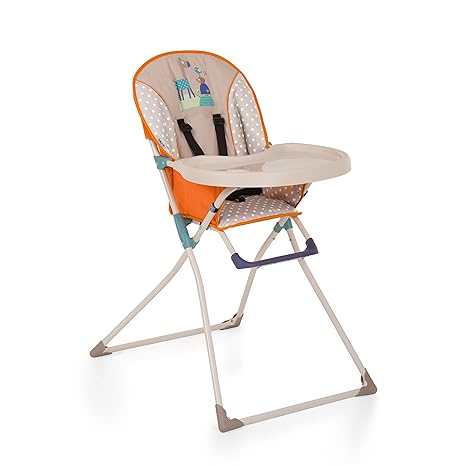 Hauck Mac Baby Kinderhochstuhl, Essbrett mit Bechervertiefung, zusammenklappbar, ab 6 Monaten, beige (Animals)