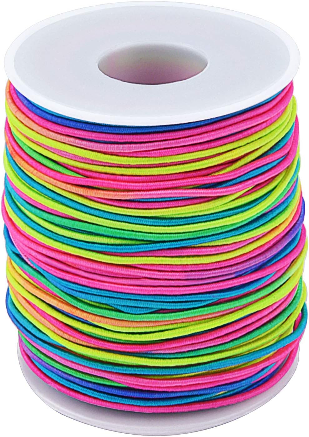 Sunmns 1.5mm Rainbow Elastic Cord Beads Stretch String for Jewelry Bracelet Making, 109 Yard
