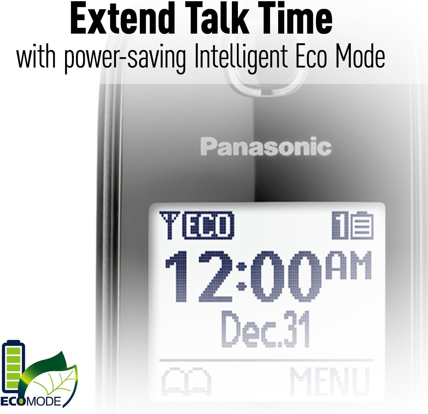 Panasonic Expandable Cordless Phone System with Call Block and High Contrast Displays and Keypads - 1 Cordless Handset - KX-TGD510B (Black): Electronics
