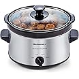 Elite Gourmet MST-275XS Electric Oval Slow Cooker, Adjustable Temp, Entrees, Sauces, Stews & Dips, Dishwasher Safe Glass Lid & Crock (2 Quart, Stainless Steel)