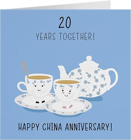 20th Wedding Anniversary Card China Anniversary Iconic Collection Amazon Co Uk Office Products