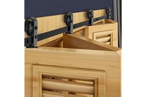 VEVOR Bi-Folding Sliding Barn Door Hardware Track Kit, 64" Top Mount Track Kit, Slide Smoothly & Quietly, Heavy Duty, Easy to