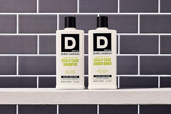DUKE CANNON SUPERIOR GRADE SCALP CARE CONDITIONER FOR MEN, 14 OZ – VITAMIN B5 FOR HYDRATION, ROSEMARY & ARNICA FOR SCALP SOOTHING, SHEA BUTTER & COCONUT OIL FOR MOISTURE, SULFATE-FREE