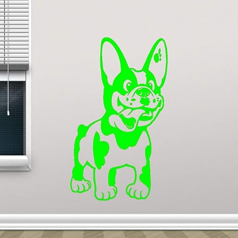 Bulldog Frances Etiqueta De La Pared Perro Etiqueta De Vinilo