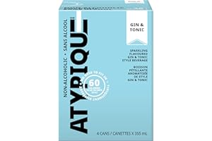 ATYPIQUE Non-Alcoholic Cocktail, Gin & Tonic, 355 mL, 4-Count