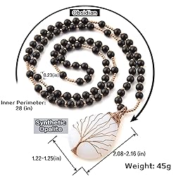 Jovivi Man-made Opalite Healing Crystals Necklace