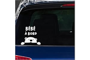 Baby On Board | Bébé à Bord Die Cut Water Proof Vinyl Decal Stickers for Cars SUV Trucks (French, White)