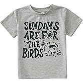 KEKEMI Toddler Boy Girl Football Game Day Shirt Sundays are for The Birds T-Shirt Ballgame Outfit Sport Tee Football Fan Tops