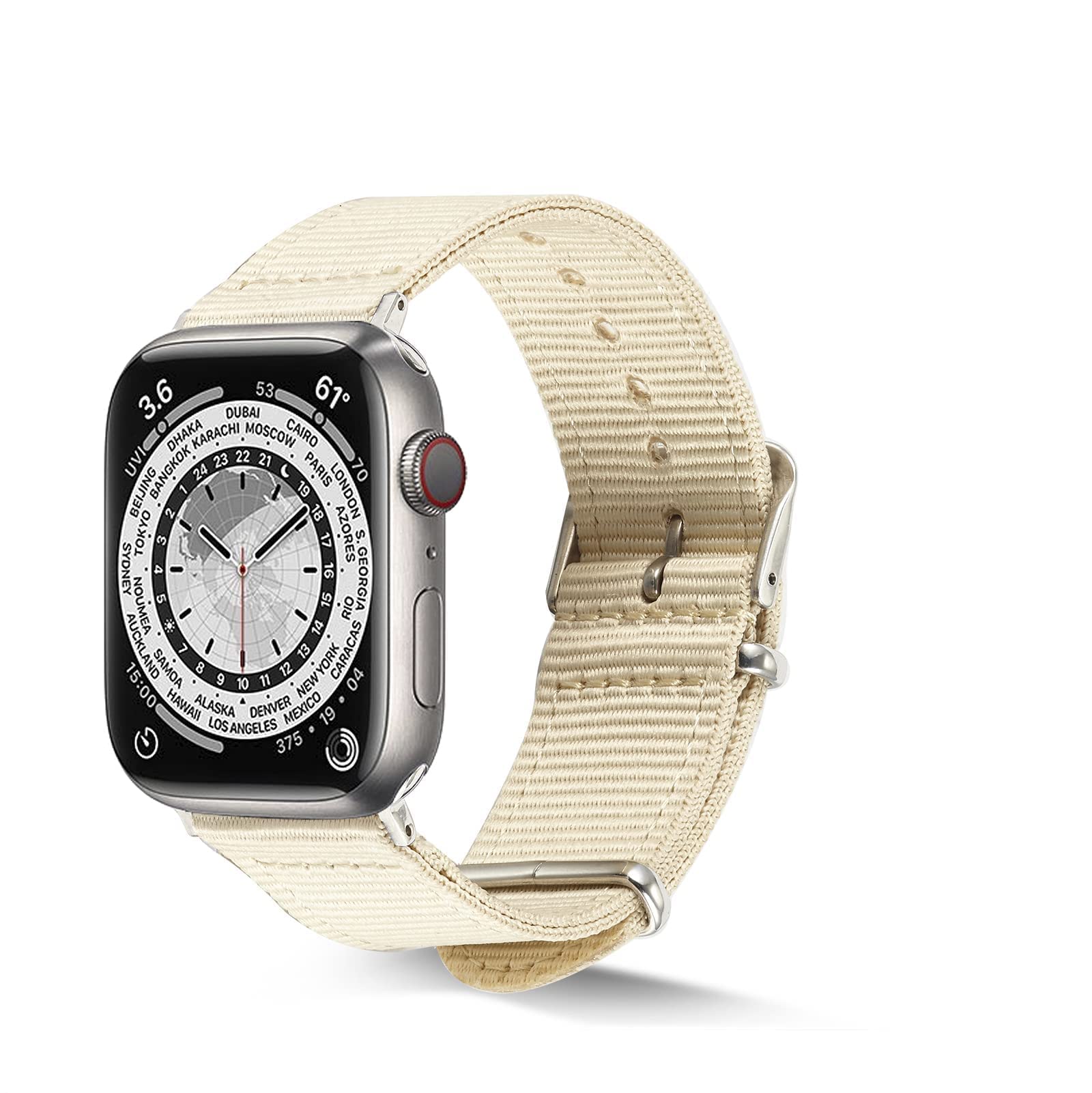 YOUR STORY - BUNDLE Premium Nylon Fabric NATO Band Style Smartwatch Replacement Compatible with Apple Watch Strap 38mm/40mm 42mm/44mm (For 38/40mm Apple Watch, Beige&Burgundy&SP38mm)