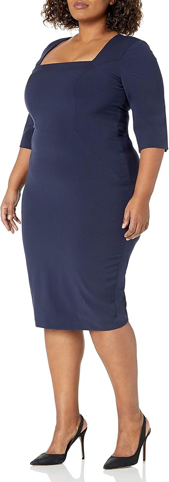 plus size square neck dress