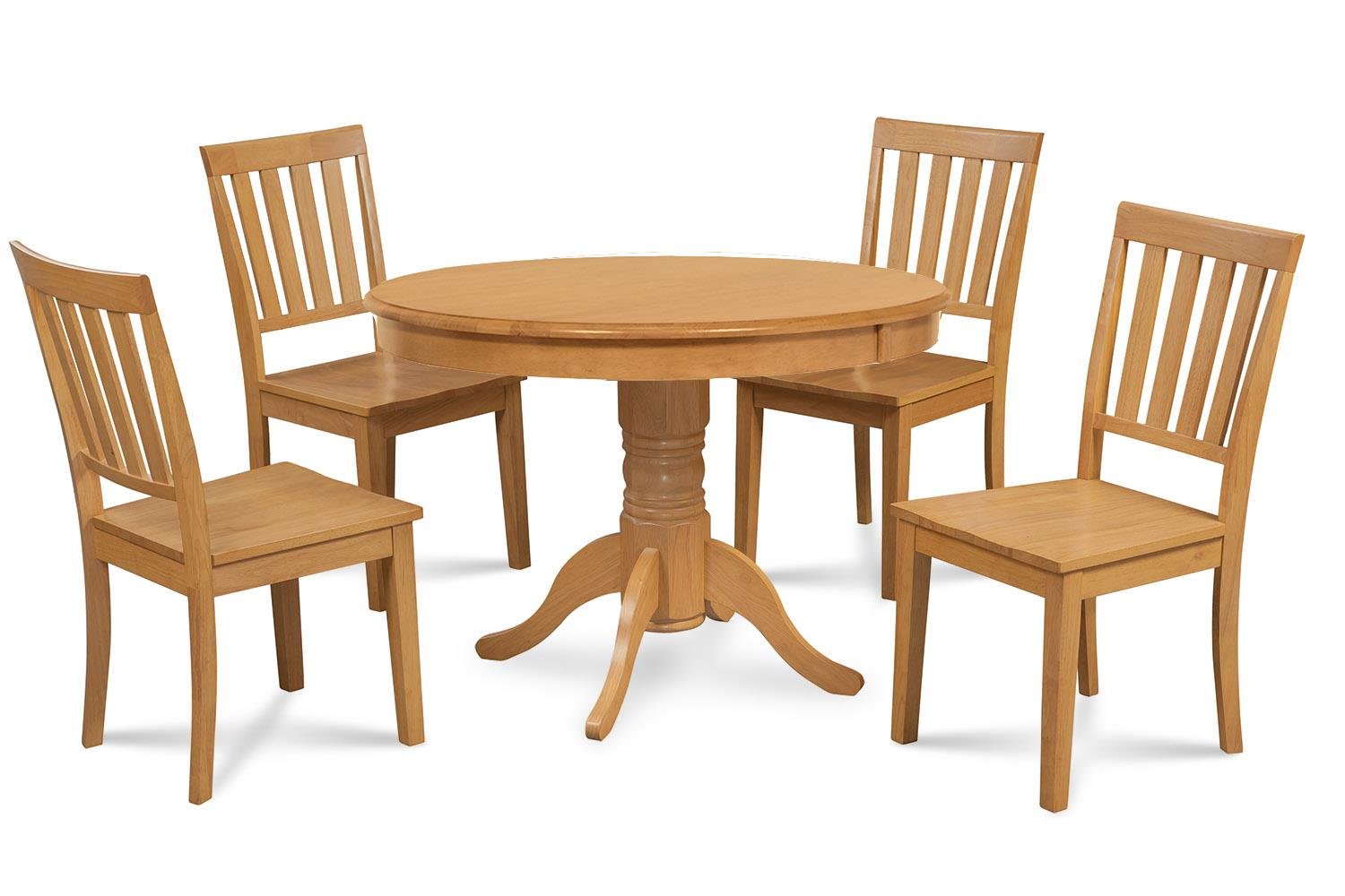Amazoncom MD Furniture 5 Pc Pedestal Kitchen Table Set In Oak