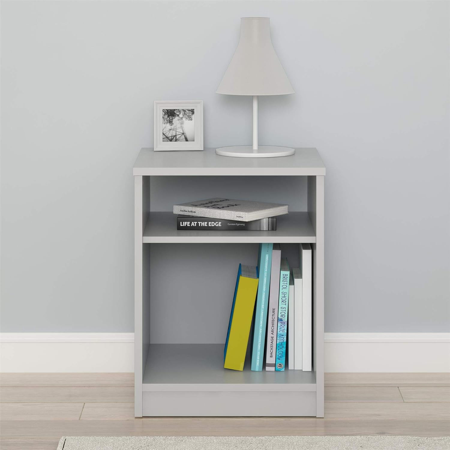 Amazon Com Mainstays Nightstand Features Open Top Shelf And
