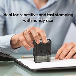 Self Inking Rubber Stamp, Refillable Red Ink