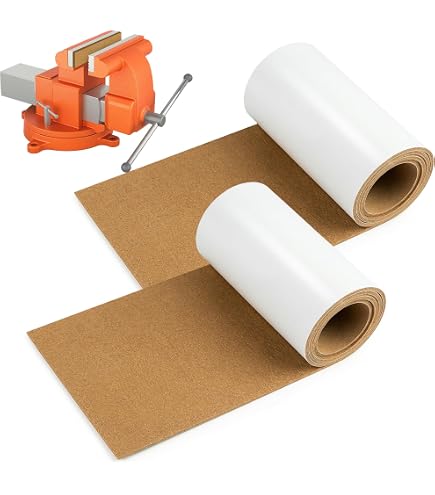 Verdanzia 2-Roll Cork Rubber Vise Jaw Lining – 36" X 5.91" X 0.12" With Self-Adhesive Backing For Woodworking Clamps