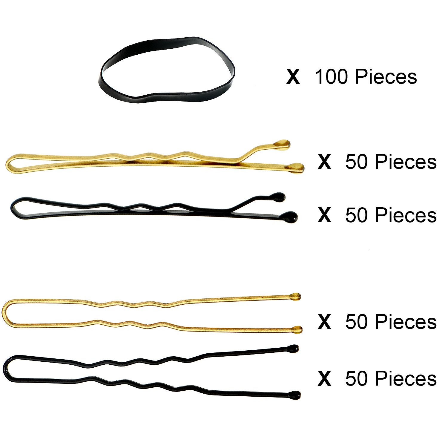 200 Stück Haarspangen und U Haarnadel und 100 Stück Haargummi mit 200 Stück Haarspangen und U Haarnadel und 100 Stück Haargummi mit Aufbewahrungsbox für Mädchen und Frauen Gold und Schwarz Amazon Beauty