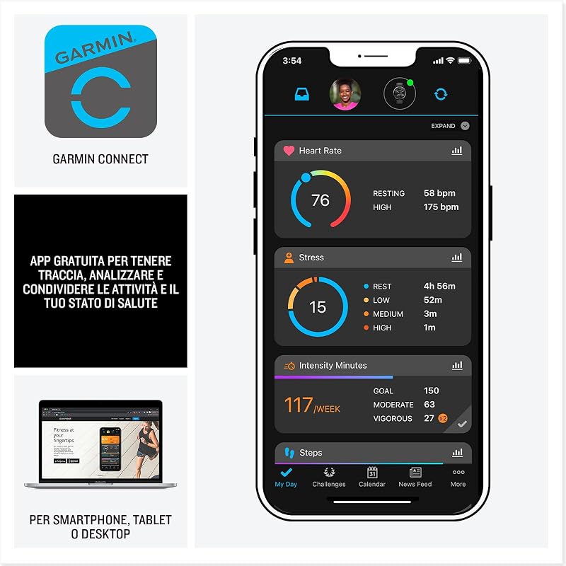 Forerunner 165 Music, 43mm, Smartwatch GPS per la Corsa, Black