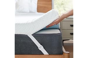 PERLECARE Queen Mattress Topper - 3 Inch Cooling Memory Foam Mattress Pad for Pressure Relief,Bed Topper with Bamboo Cover,Removable & Washable & Non-Slip,CertiPUR-US & Oeko-Tex Certified