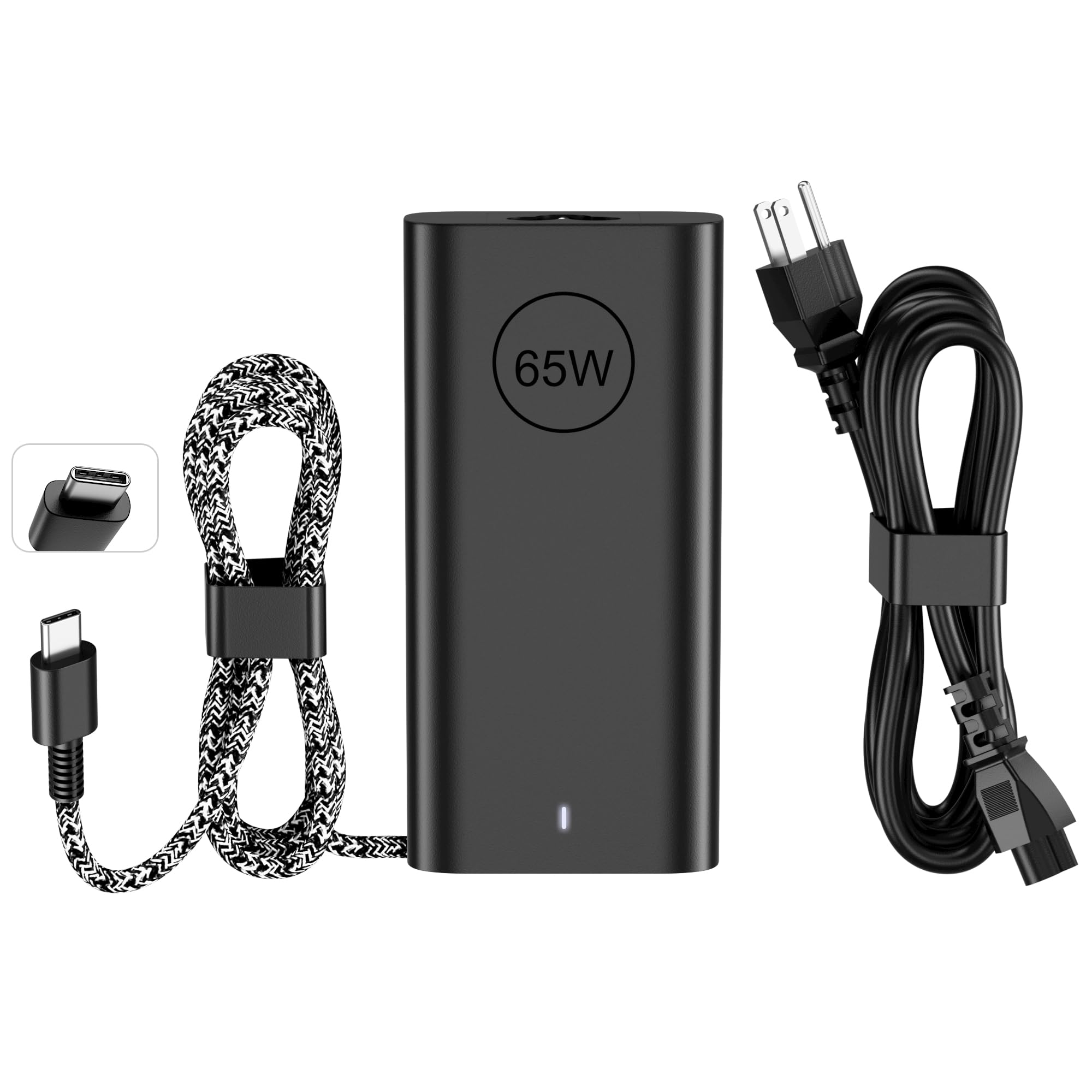 Photo 1 of INEXEWOC 65W Laptop Charger USB C - Compatible with Dell Latitude 5420 5520 7420 7430 5430 5530 5540 5440 5450 5550 and Inspiron 14 16 XPS 13, Computer Type C AC Adapter Power Supply Cord