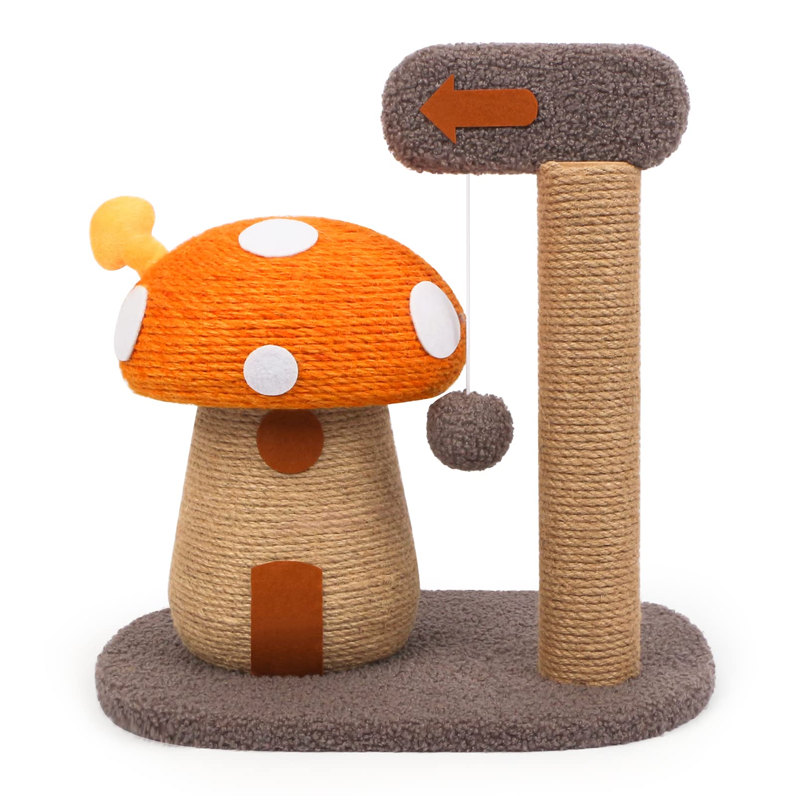 Photo 1 of RAIN QUEEN Mushroom Cat Scratcher Post, Mushroom Cat Tree & Cat Toys, Scratching Posts for Indoor Cats with Natural Sisal Rope Cat Tower to Satisfy Cats’ Claw Instincts, for Kittens Or Smaller Catcat
