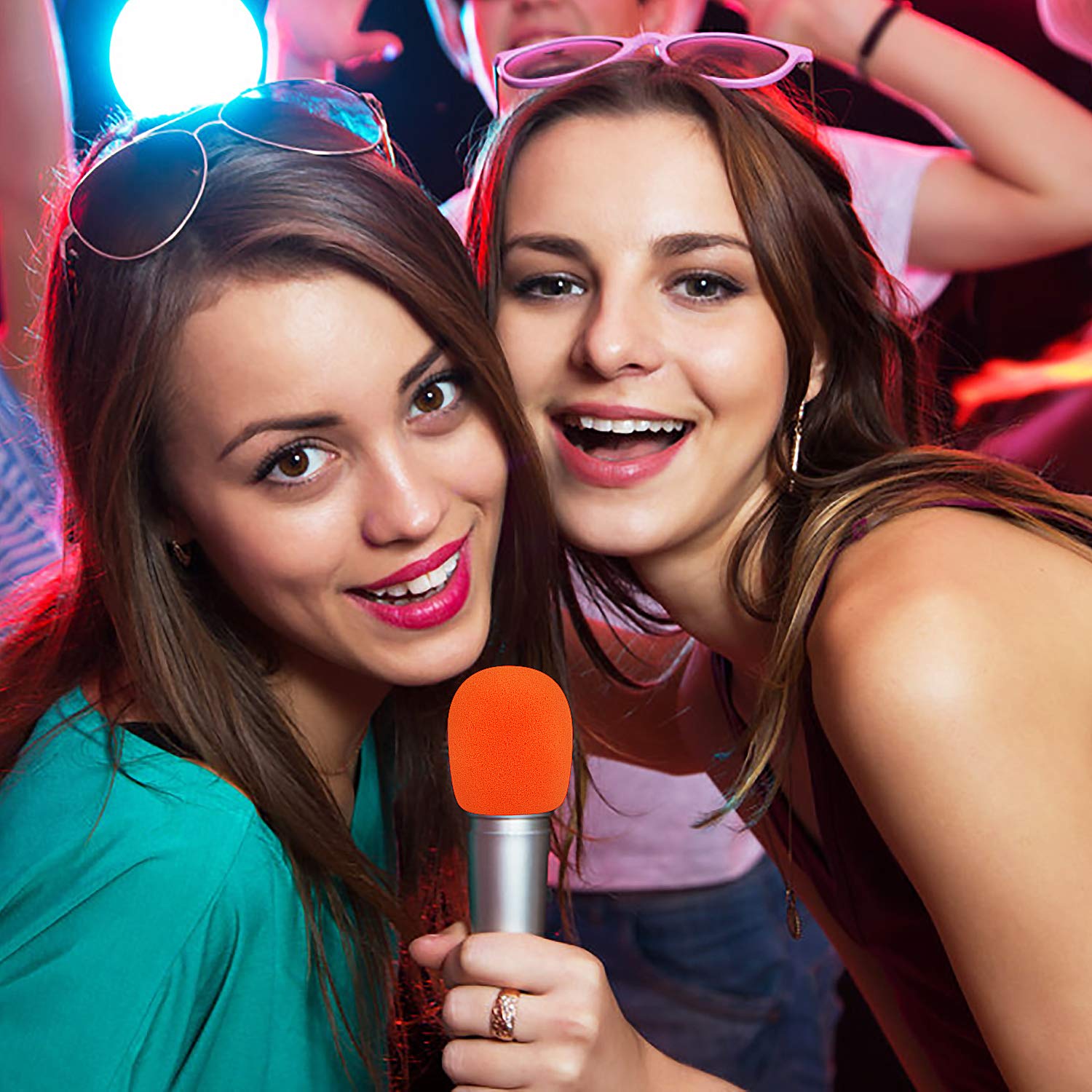 Augshy Microphone Covers Foam,20 Pack Thick Handheld Stage Microphone Windscreen Microphone Cover Foam Karaoke DJ Microphone Covers Disposable(10 Color)