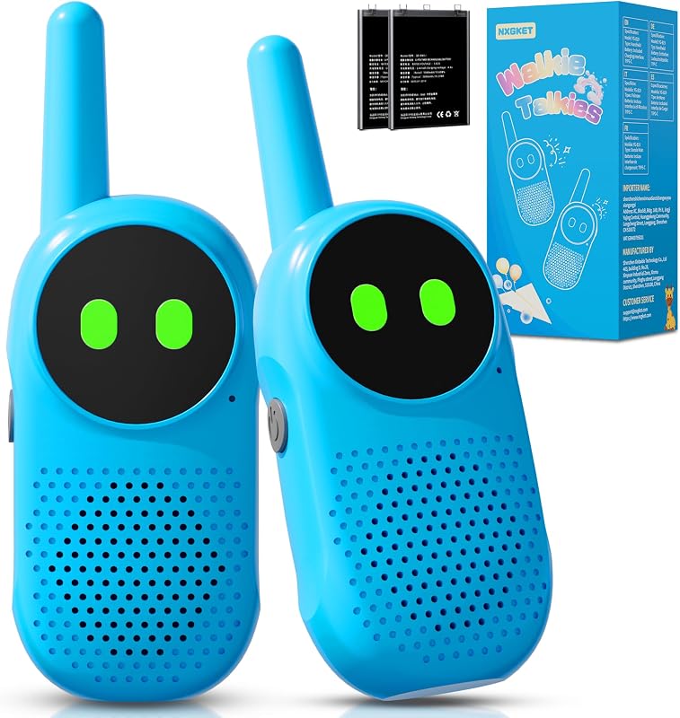Walkie Talkie niños, NXGKET Juguetes Niños 3 4 5 6 7 8 9 10 Años, Regalos para Niñas de 3-12 Años,Walkie-Talkie Recargable con Batería Juegos Exterior Niños,Regalos cumpleaños Navidad Pascua Hallowee