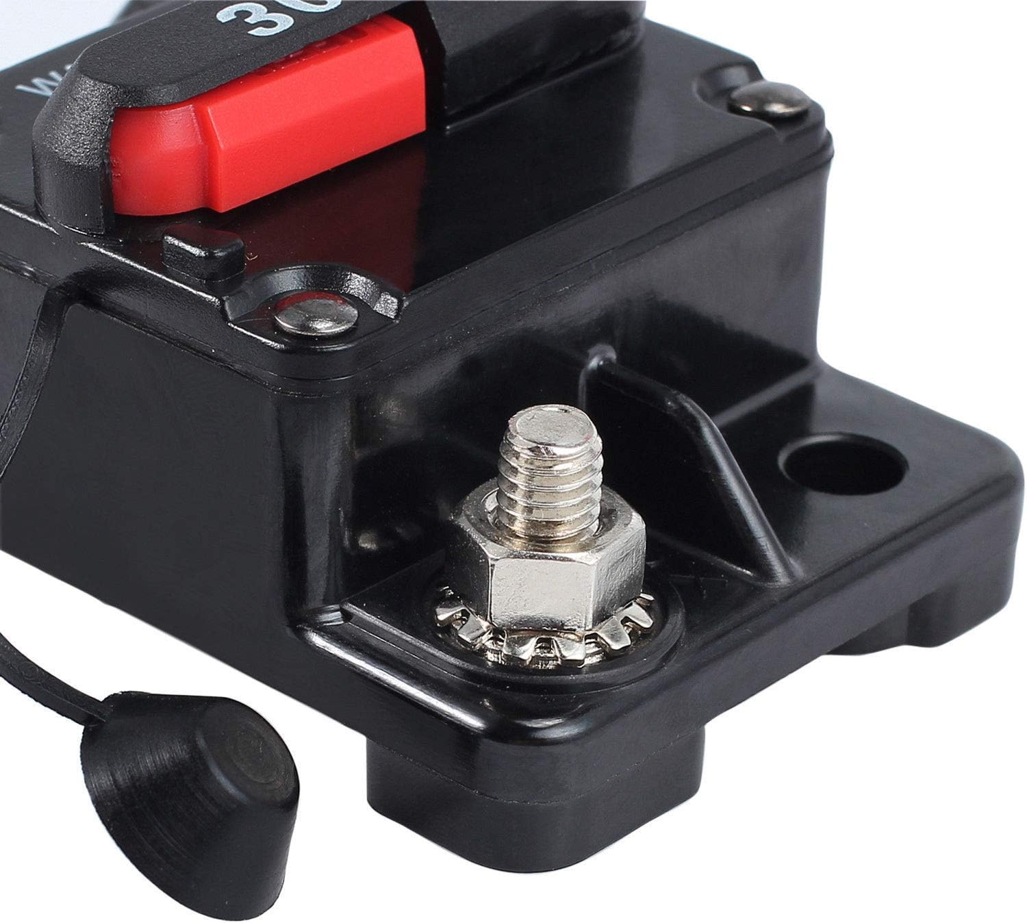 MASO 30 Amp Waterproof Car Circuit Breaker with Manual Reset Suitable for Motor Auto Car Marine Boat Bike Stereo Audio 12V-24V DC: Automotive