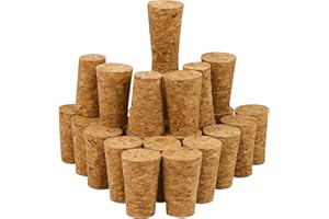 Bercoor 36 Pack Soft Wood Corks, Tapered Cork Plugs Wine Cork Stoppers Replacement Corks for Beer Wine Bottle, 0.87 x 0.67 x 1.38 Inch
