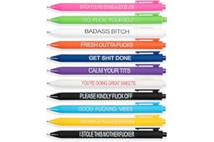 11PCS Black Ballpoint Funny Pens, Funny Gifts for Women Men, Personalized Office Supplies Accessories, Cute Pens for Journali