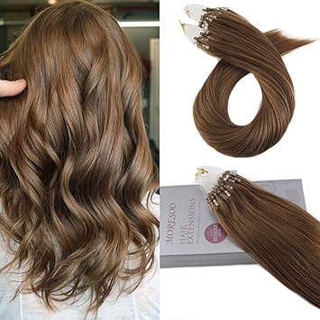 24 Inch Dark Ash Brown Moresoo 24 100 Human Hair Mirco Loop