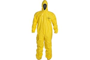 Tychem QC Chemical Protection Coveralls With Hood By Dupont, Sizes Medium To 4XL (Medium)