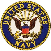 United States Navy USN Logo Seal Embroidered Patch, with Iron-On Adhesive (Full Color)