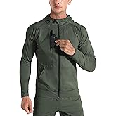 BROKIG Mens WindBreak Lightweight Running Jackets with Zip Pocket, Workout Track Hoodie Athletic Gym Sweatshirts Men